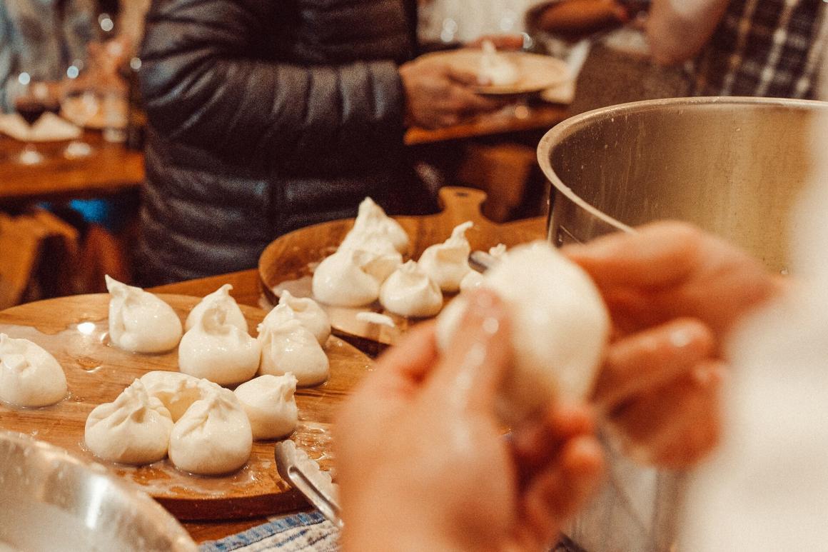 A table full of biratas being freshly made