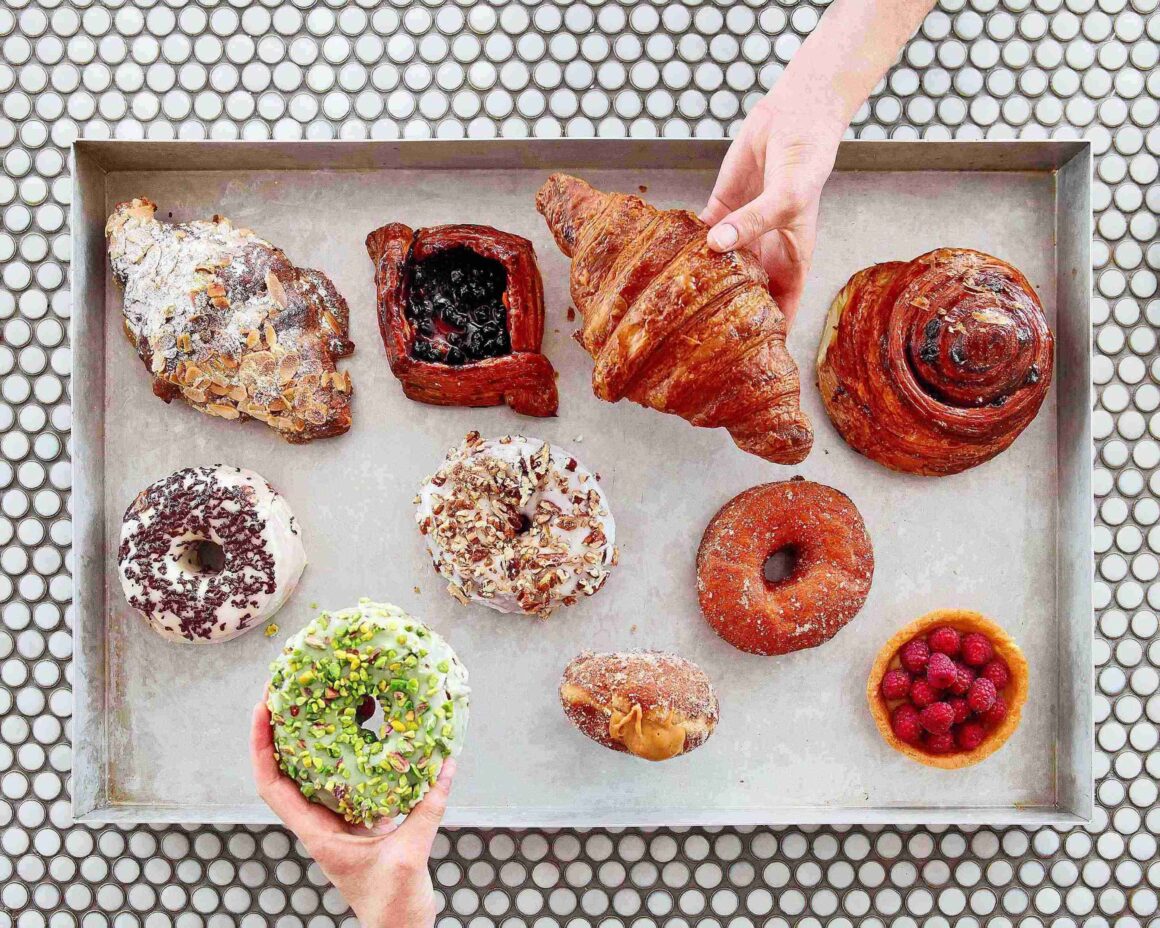 A top down image of pastries and donuts by Mary Street Bakery