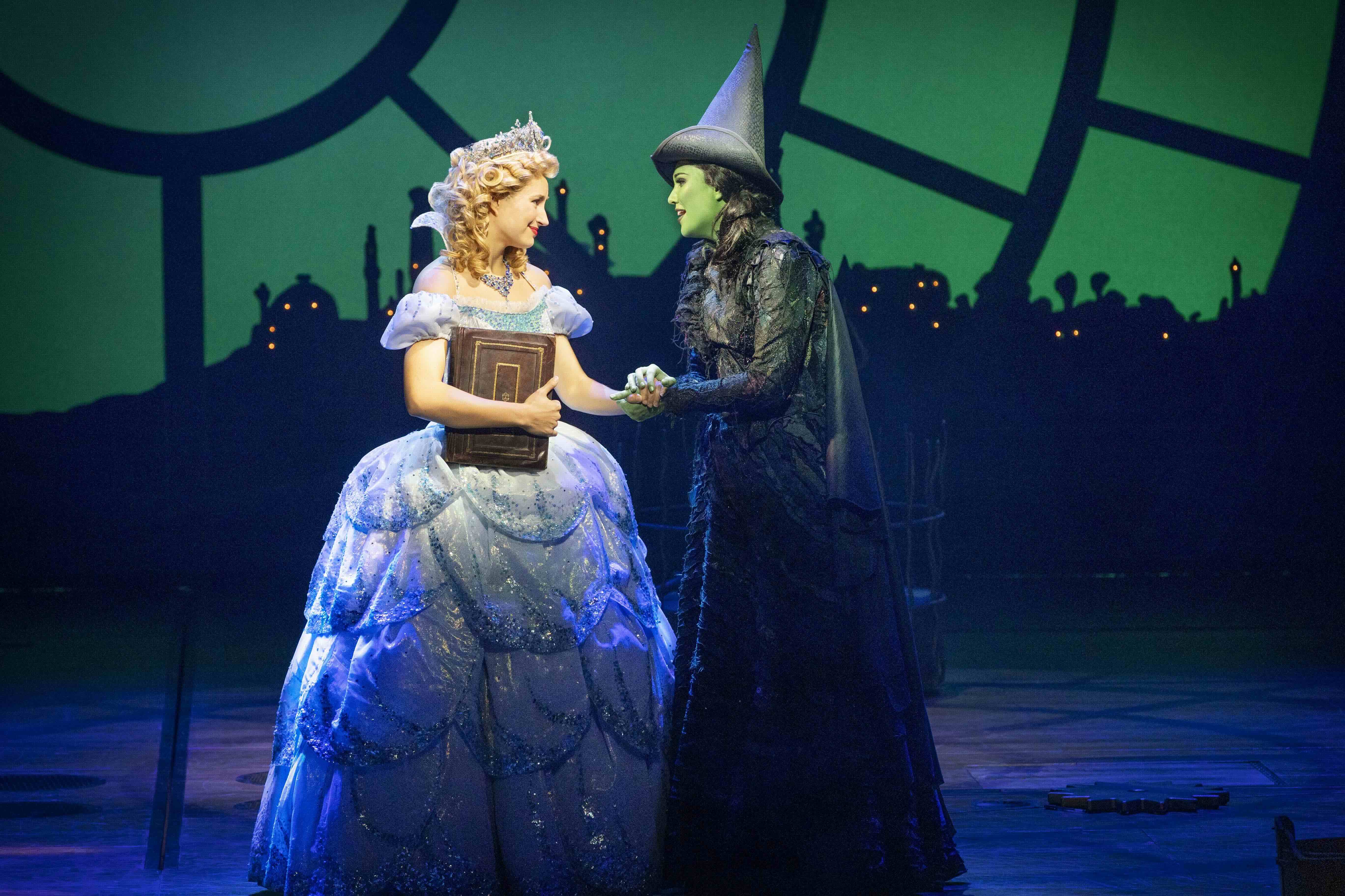 Sheridan Adams and Courtney Monsma in WICKED on stage