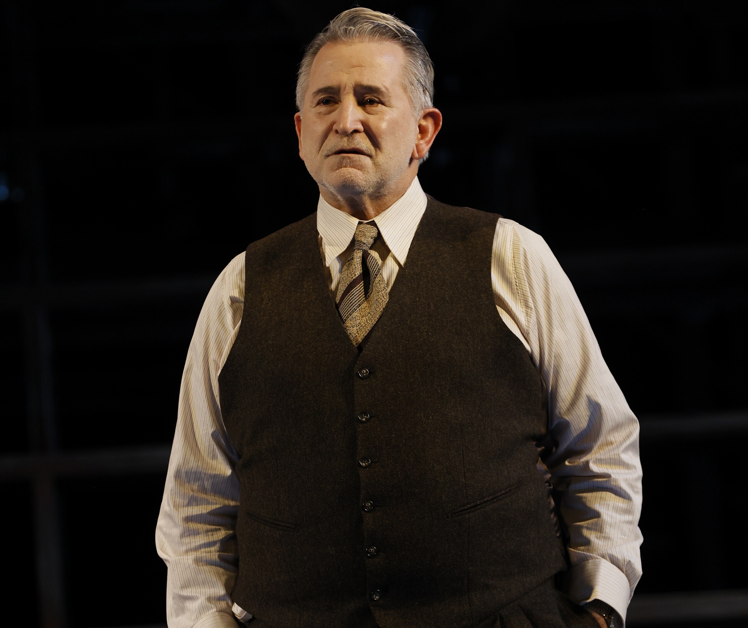 Anthony LaPaglia on stage during the Death of a Salesman play coming to Perth