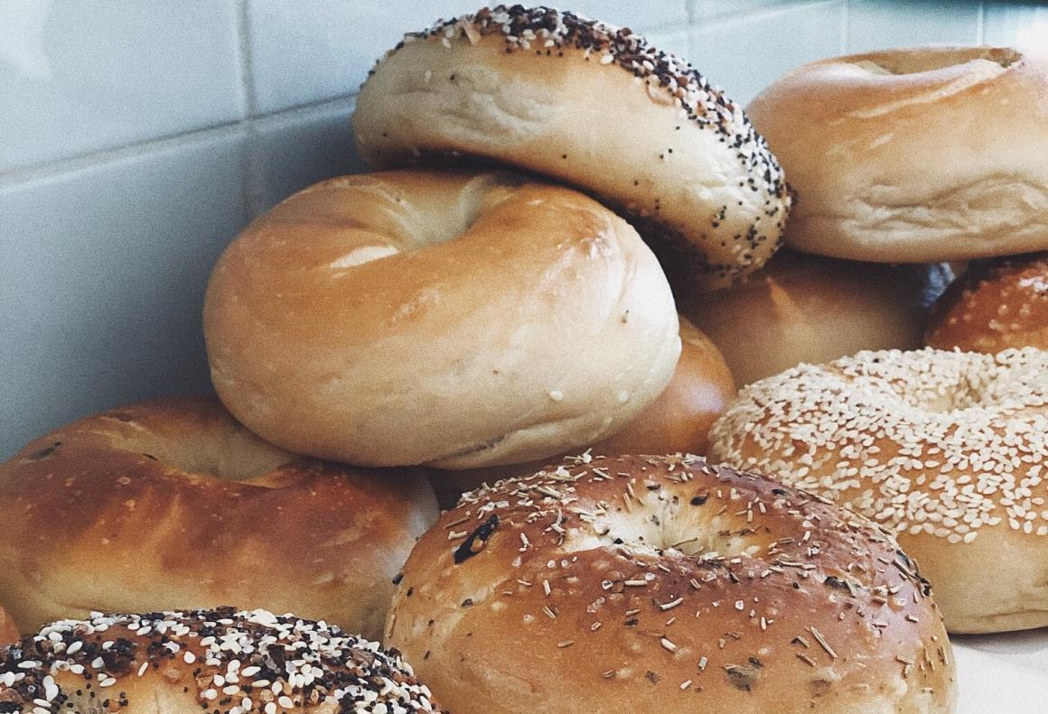 A pile of bagels from The Holy Bagel. One of Perth's best bagel spots