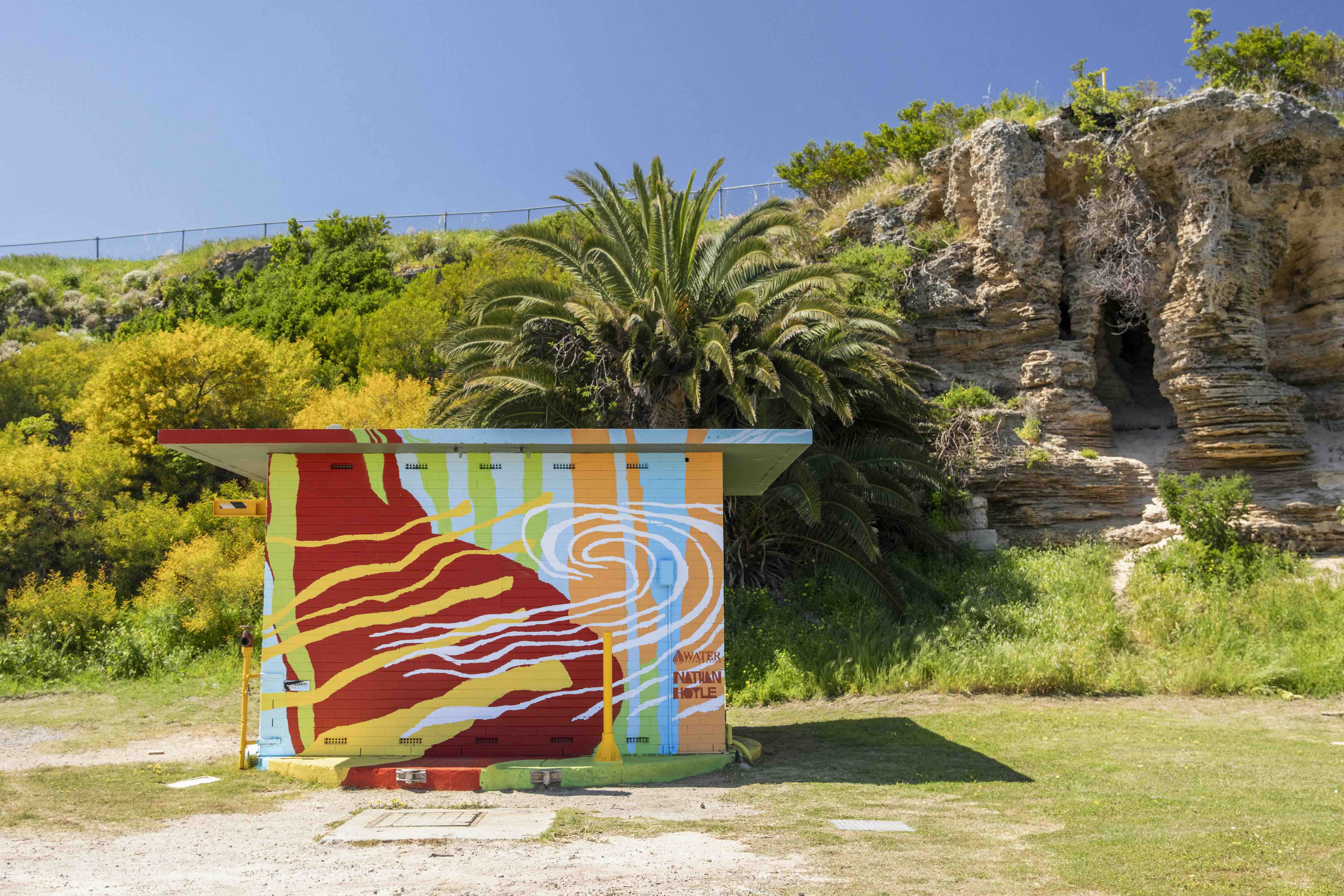 Nathan Hoyles (local Perth artist) Splash of Artwork mural in collaboration with Water Corporation in WA