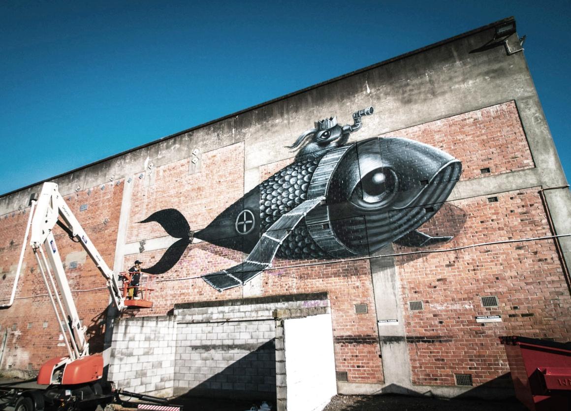 One of local street artist in Perth Hayley Welsh's artworks