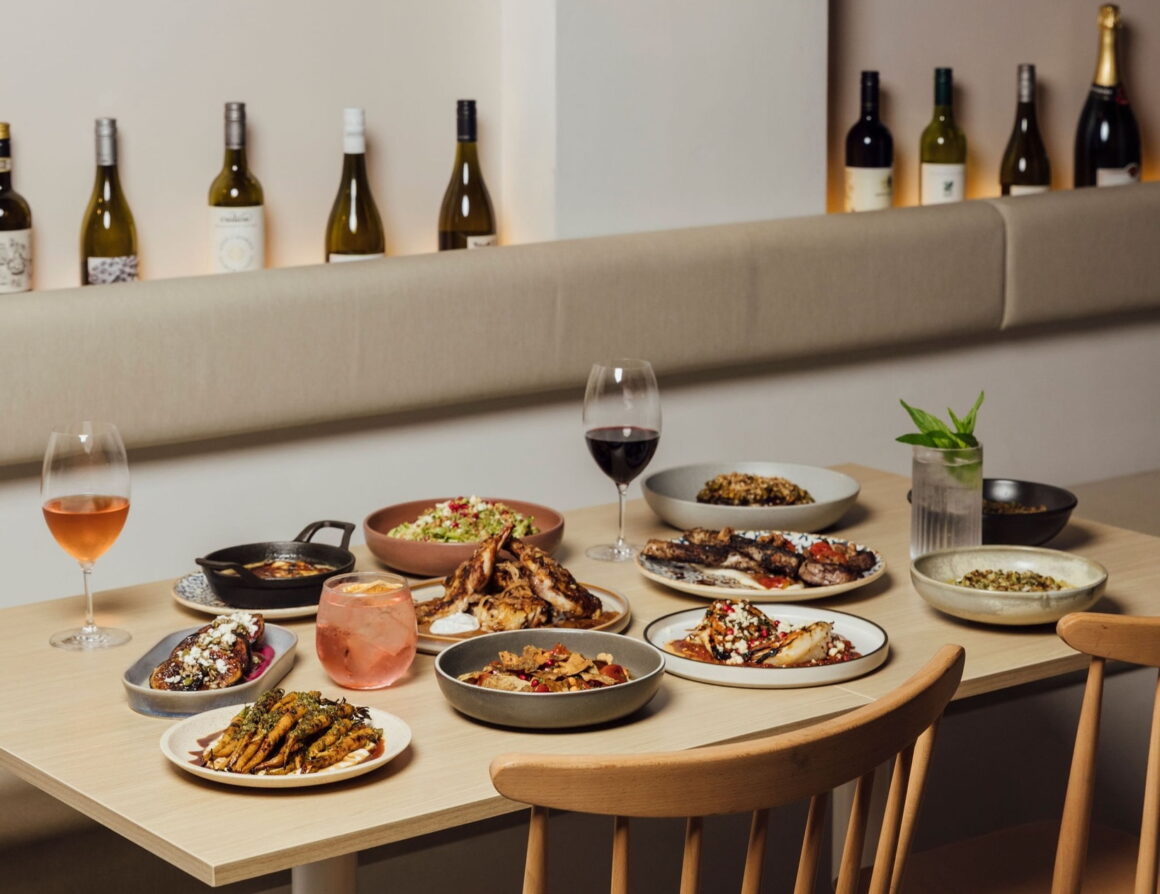 A spread of food on the table at INARA, one of the best food spots in Busselton