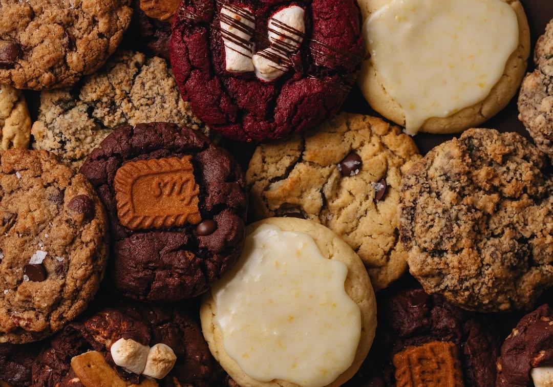 A pile of cookies from Little Dough Dealer, one of the best cookie places in Perth